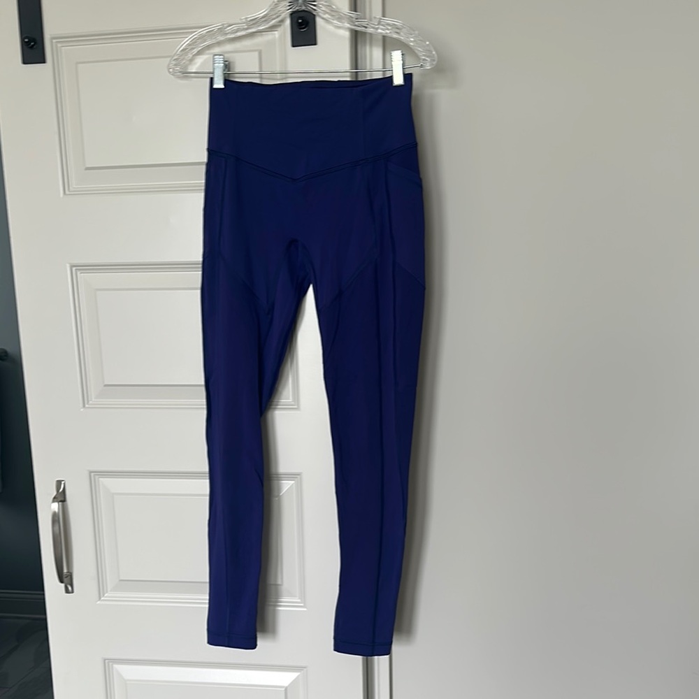 Blue High-Waisted Leggings